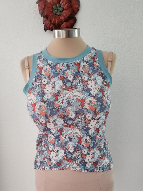The North Face Tops - THE NORTH FACE | Floral Print Tank Top with Blue Trim - Women's